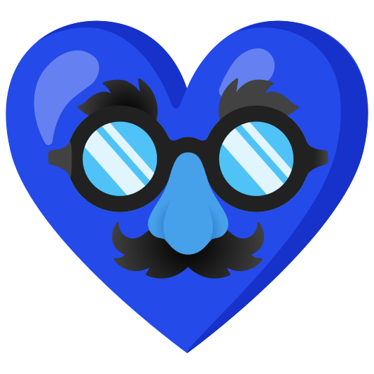 Blue heart and Disguised face