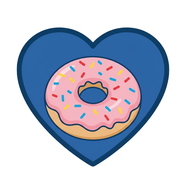 Blue heart and Doughnut