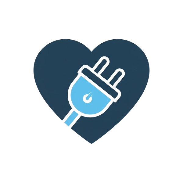 Blue heart and Electric plug