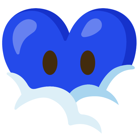 Blue heart and Face in clouds