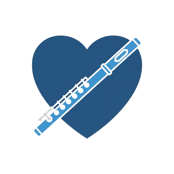 Blue heart and Flute