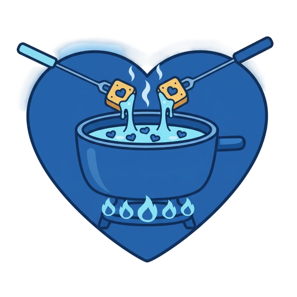 Blue heart and Fondue
