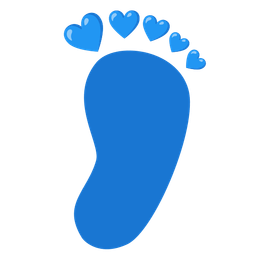 Blue heart and Footprints