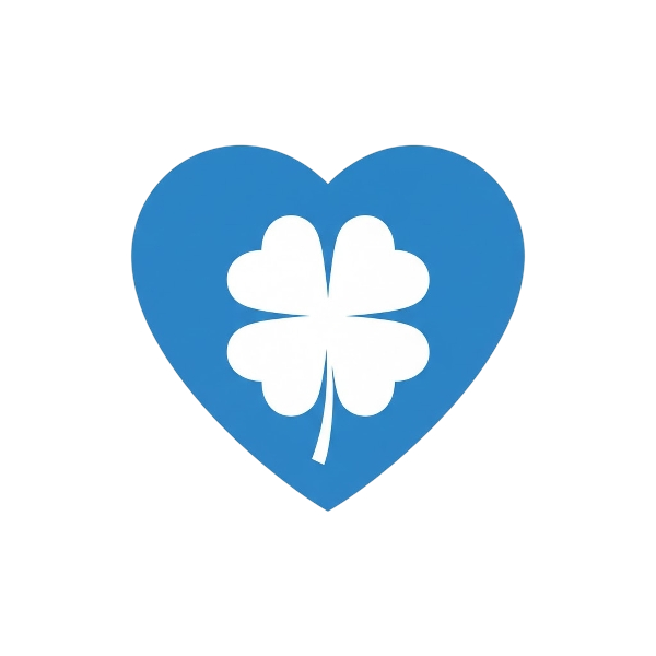 Blue heart and Four leaf clover