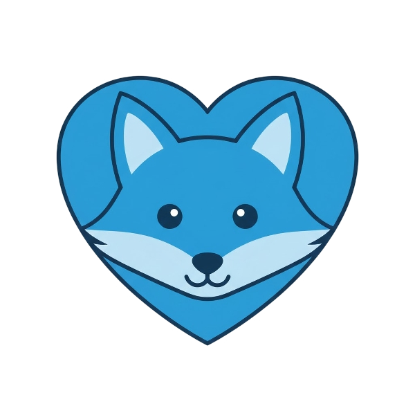 Blue heart and Fox