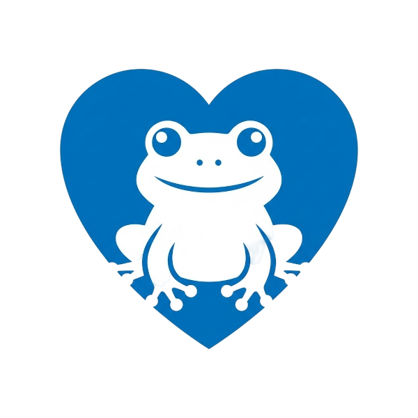 Blue heart and Frog
