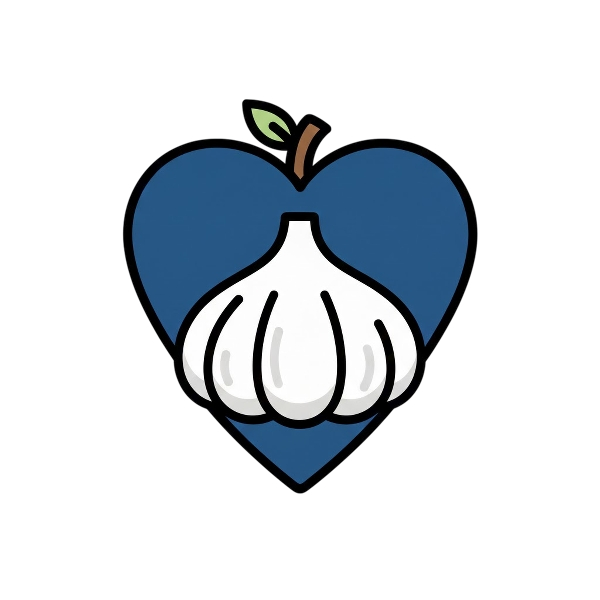 Blue heart and Garlic