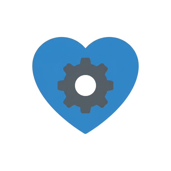 Blue heart and Gear