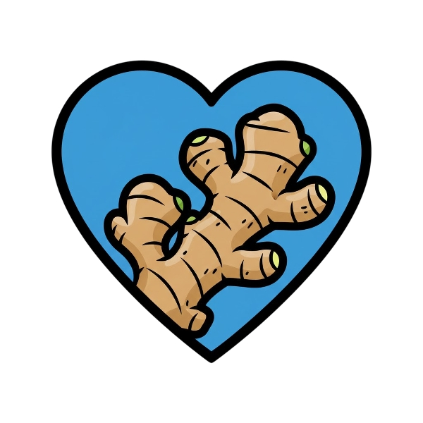 Blue heart and Ginger root