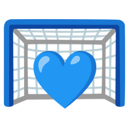 blue heart and goal net