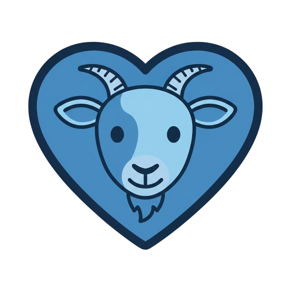 Blue heart and Goat