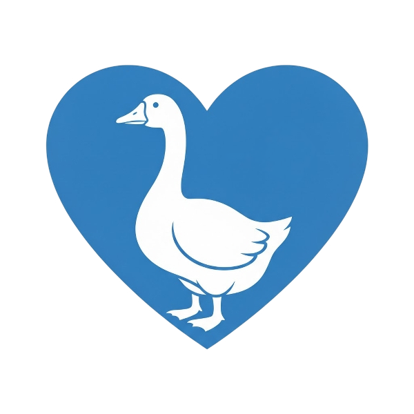 Blue heart and Goose