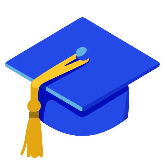 Blue heart and Graduation cap