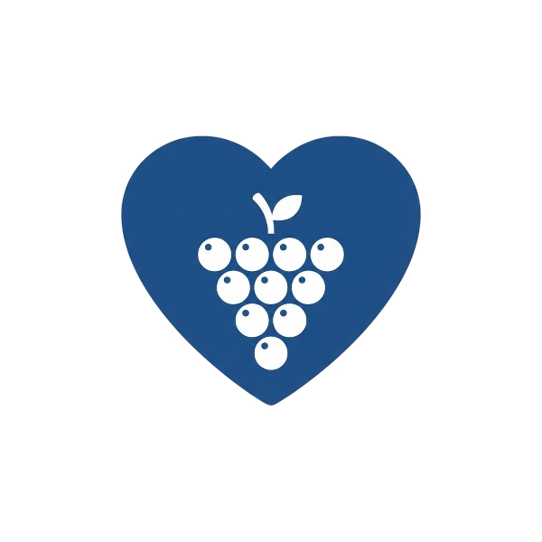 Blue heart and Grapes