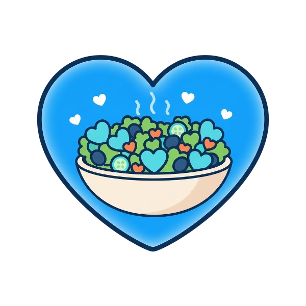 Blue heart and Green salad
