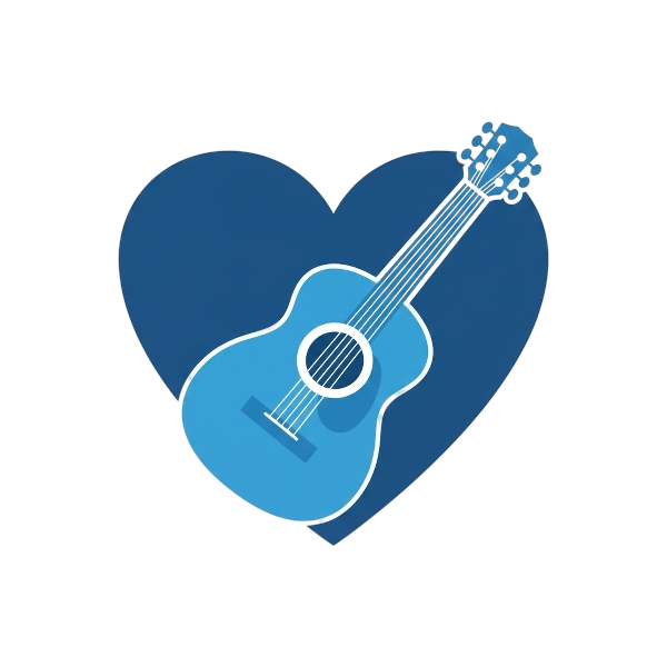 Blue heart and Guitar
