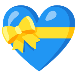 blue heart and heart with ribbon