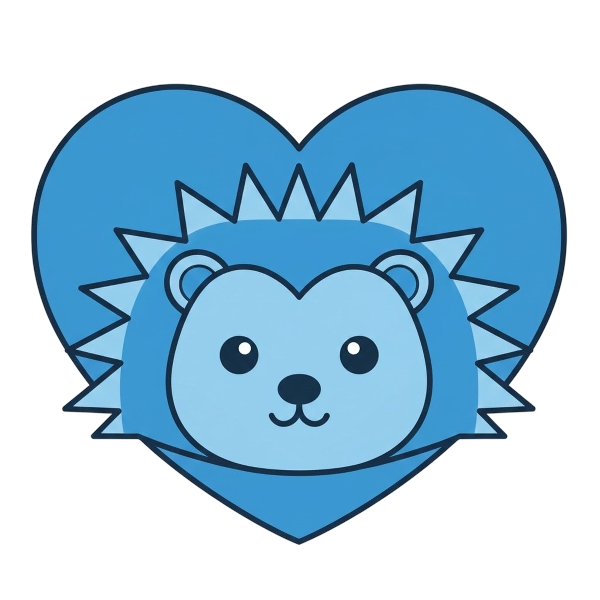 Blue heart and Hedgehog