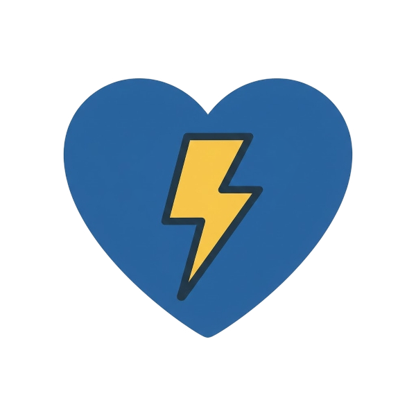 Blue heart and High voltage