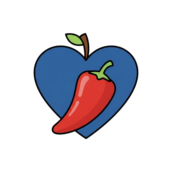 Blue heart and Hot pepper