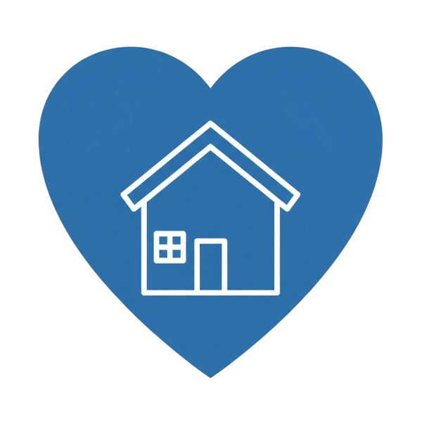 Blue heart and House
