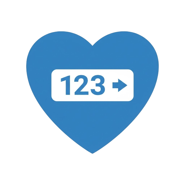 Blue heart and Input numbers