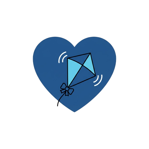 Blue heart and Kite