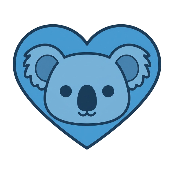Blue heart and Koala