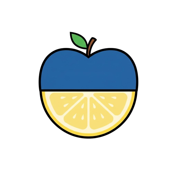 Blue heart and Lemon