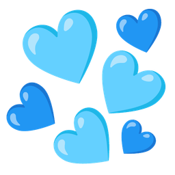 blue heart and light blue heart