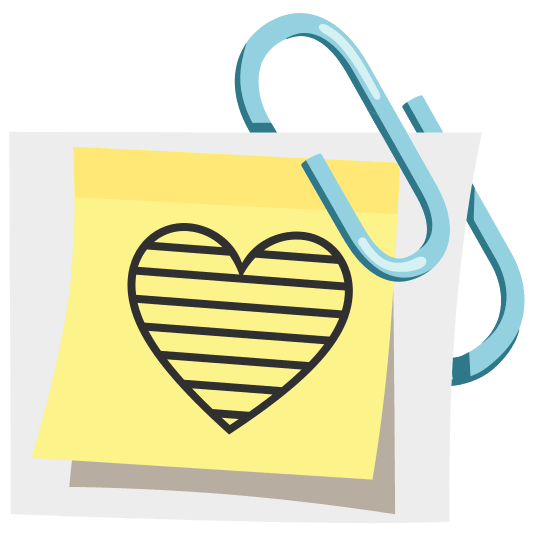 Blue heart and Linked paperclips