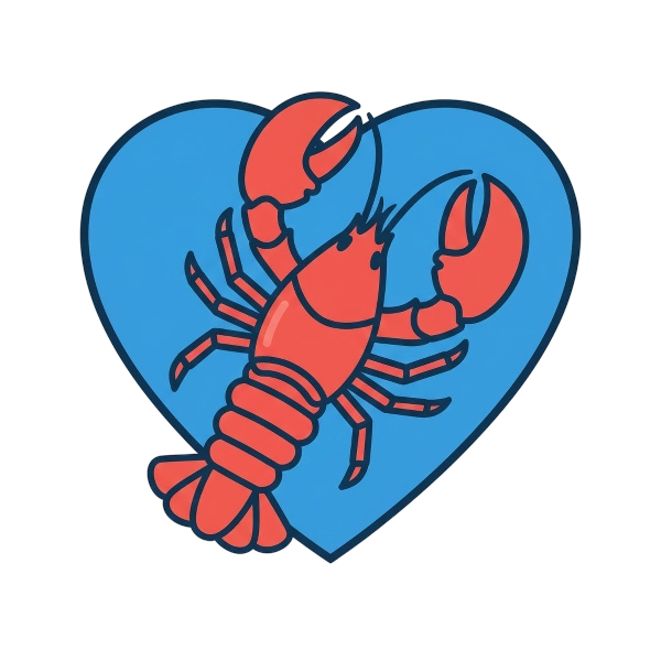 Blue heart and Lobster