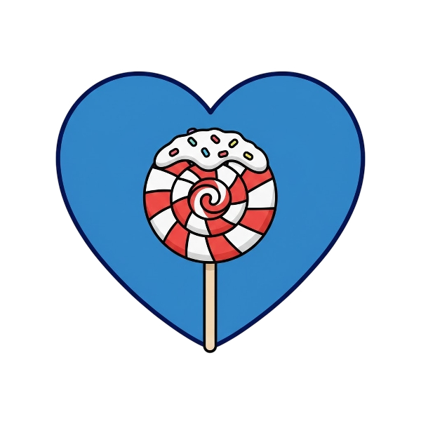 Blue heart and Lollipop