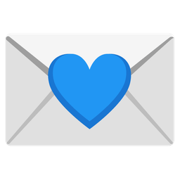 blue heart and love letter
