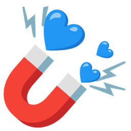 blue heart and magnet