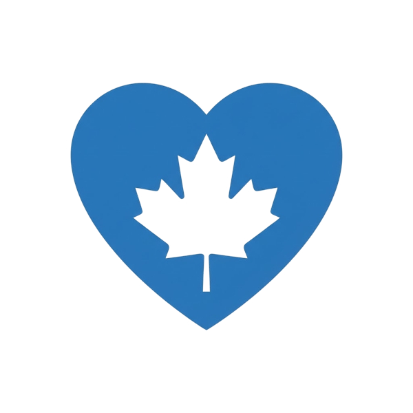 Blue heart and Maple leaf