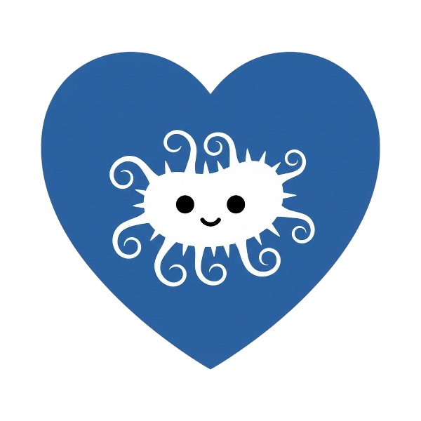 Blue heart and Microbe