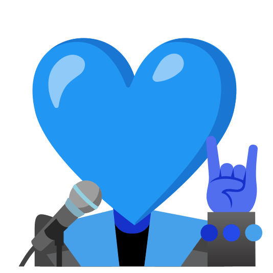 Blue heart and Microphone