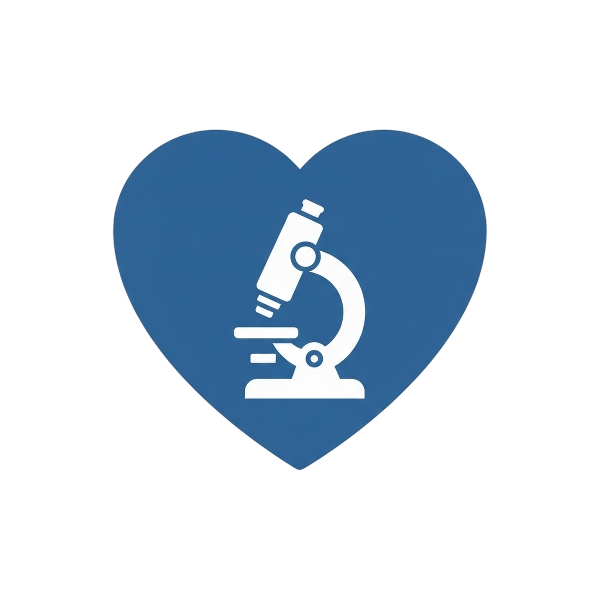 Blue heart and Microscope