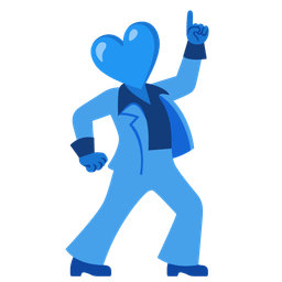 blue heart and mirror ball