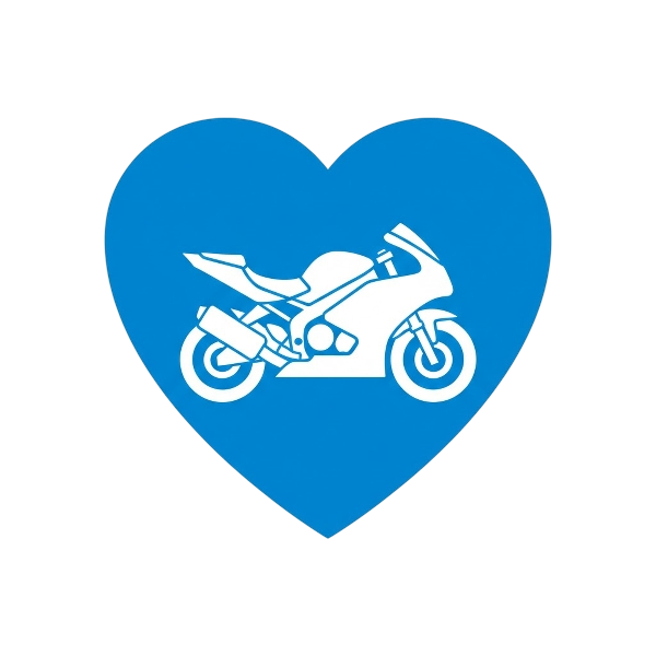 Blue heart and Motorcycle
