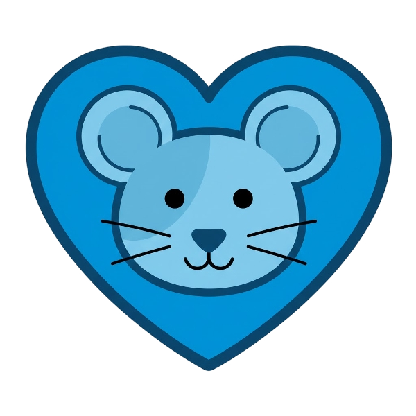 Blue heart and Mouse face