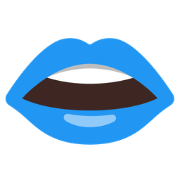 blue heart and mouth