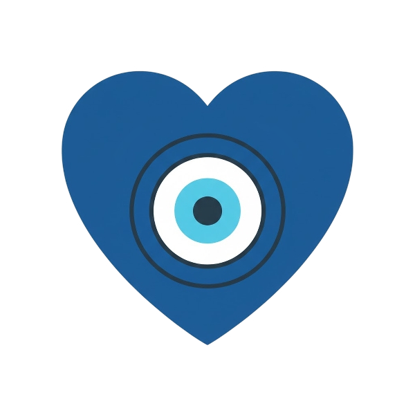 Blue heart and Nazar amulet