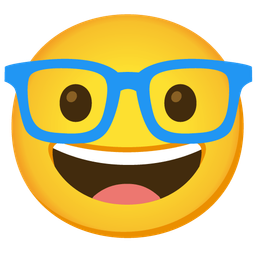 blue heart and nerd face