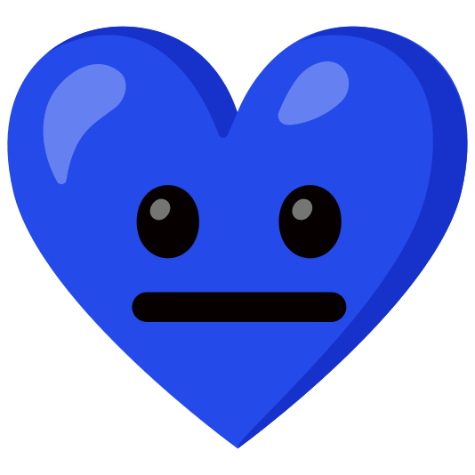 Blue heart and Neutral face