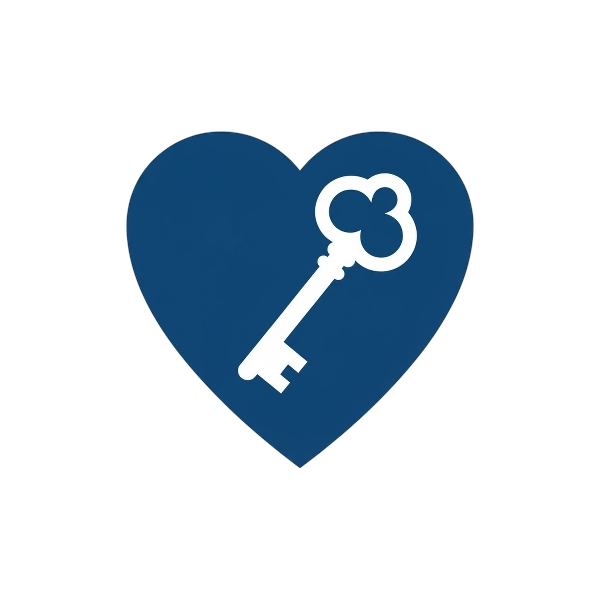 Blue heart and Old key