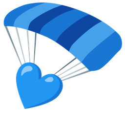 blue heart and parachute