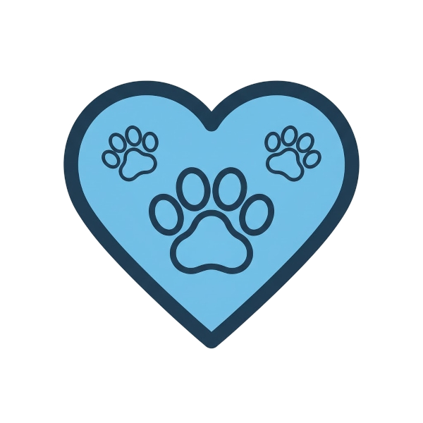 Blue heart and Paw prints