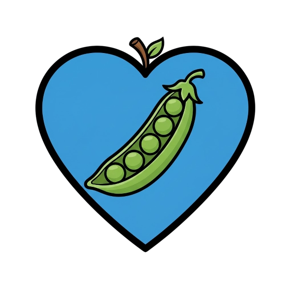 Blue heart and Pea pod